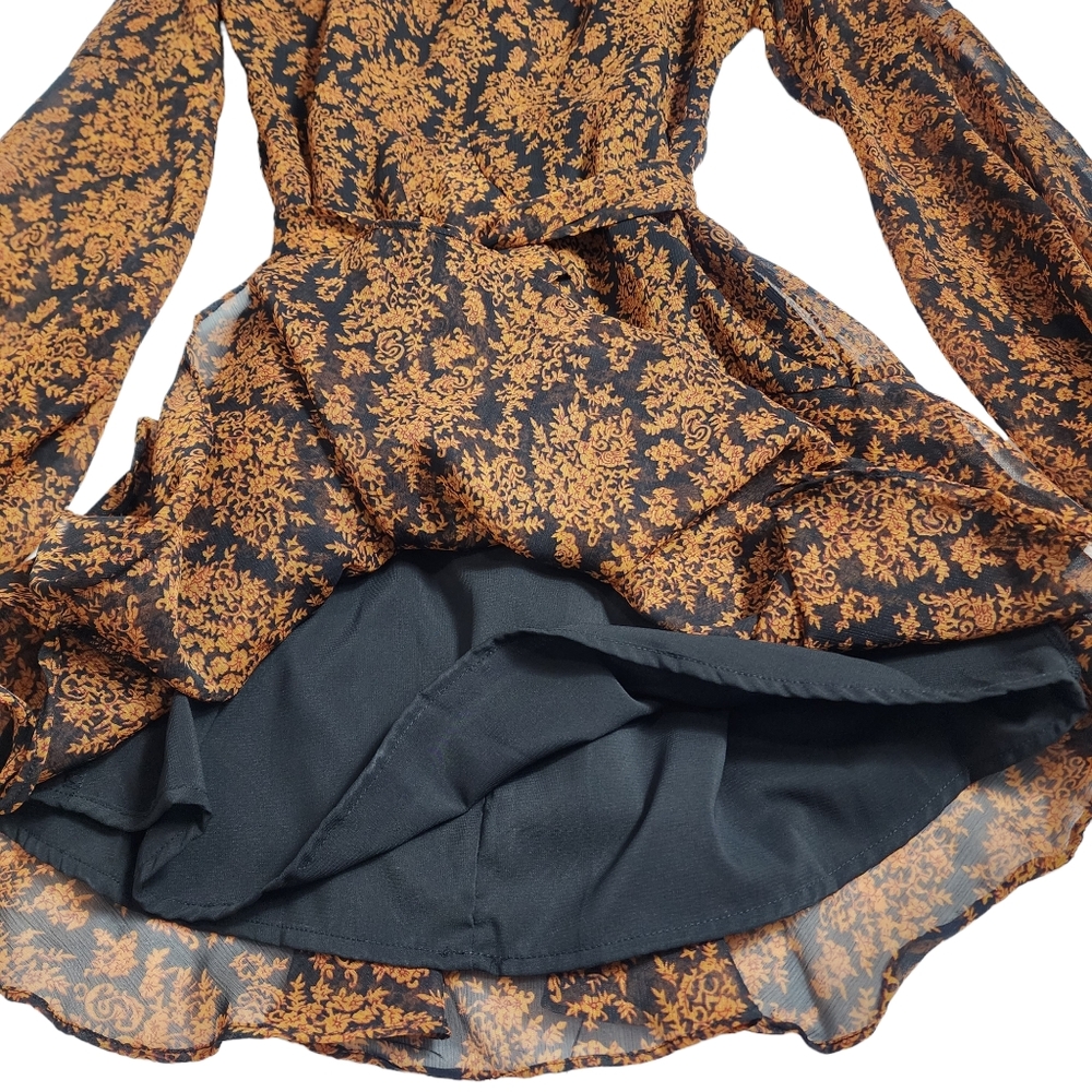 Fashion Nova Wildflower Longsleeve V Neck Mini Dress Size‎ Small - Picture 12 of 16